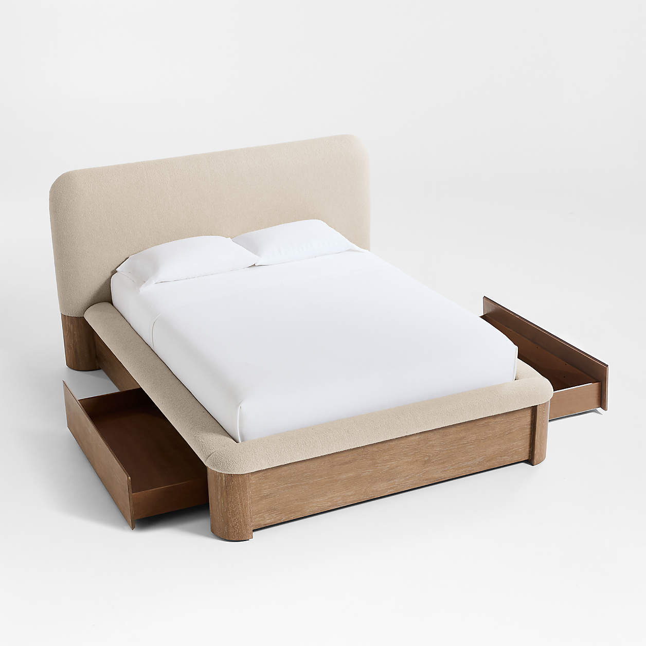 Palermo Wood & Upholstered 2-Drawer Storage Bed