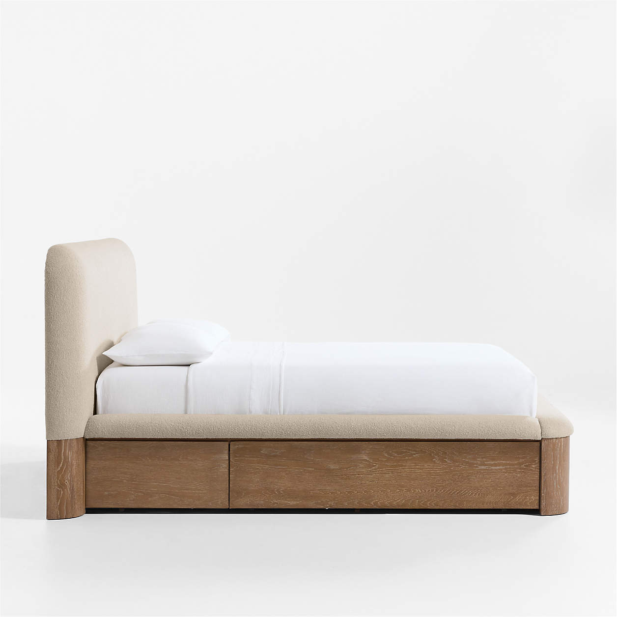 Palermo Wood & Upholstered 2-Drawer Storage Bed