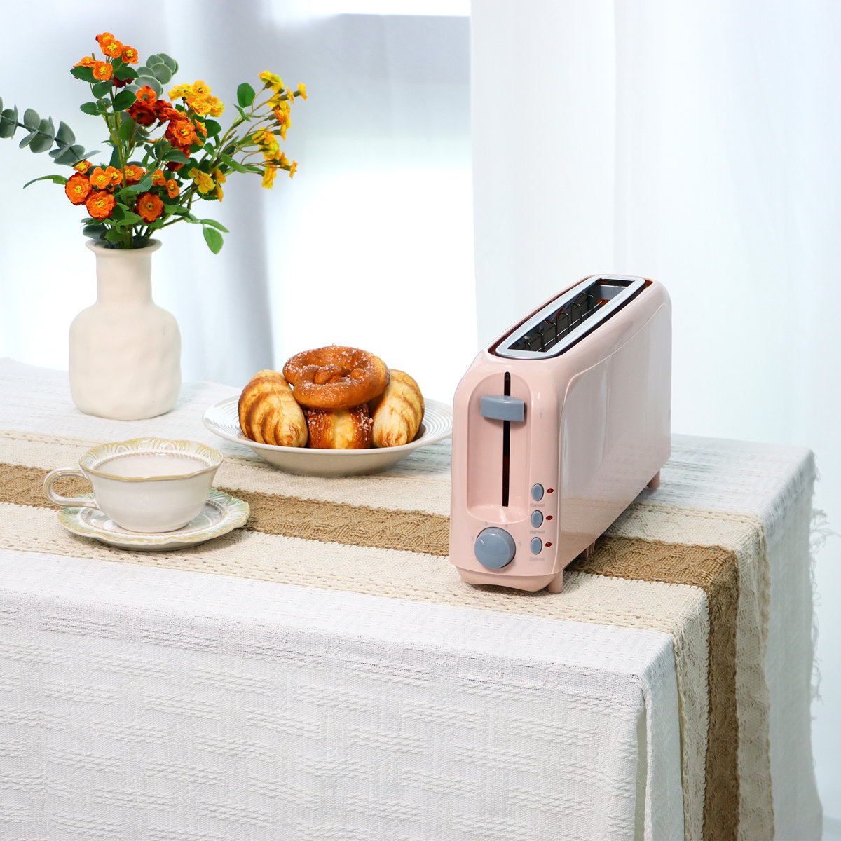 Yellow 2-Slice Slim Toaster - 10" Long Slot For Bagels & Artisan Bread, 6 Shade Settings, Cancel/Reheat/Defrost, Removable Crumb Tray, Auto Shut-Off