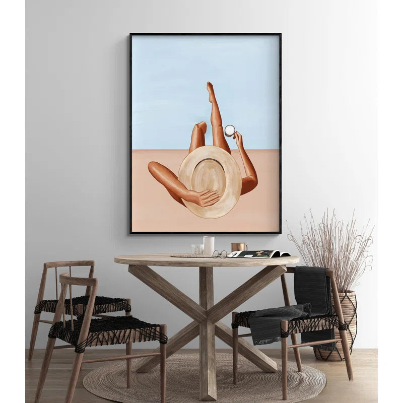 Poolside Girl By Sophie Bek, Summer Fun Bedroom Decor Idea, Pool House Wall Art, Large Indoor Swimming Pool Poster Print