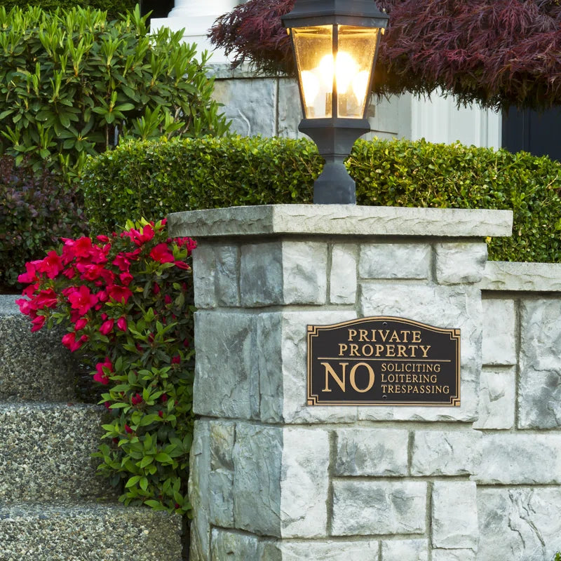Private Property No Soliciting Loitering Trespassing Garden Sign