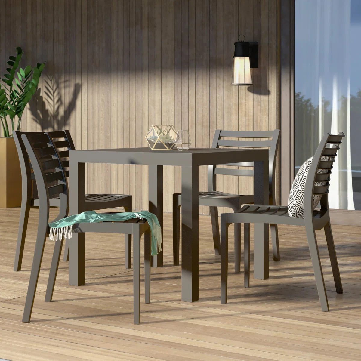 Quadis 4 - Person Patio Dining Set with Square Table