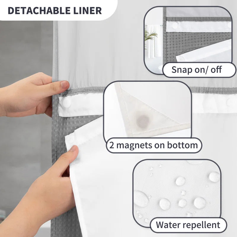 Ramjani Shower Curtain with Liner Included