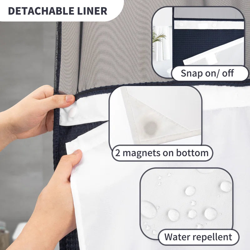 Ramjani Shower Curtain with Liner Included