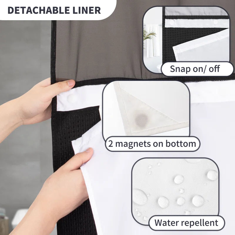 Ramjani Shower Curtain with Liner Included