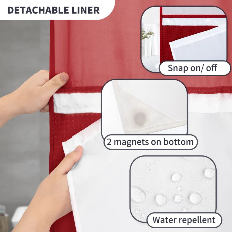 Ramjani Shower Curtain with Liner Included