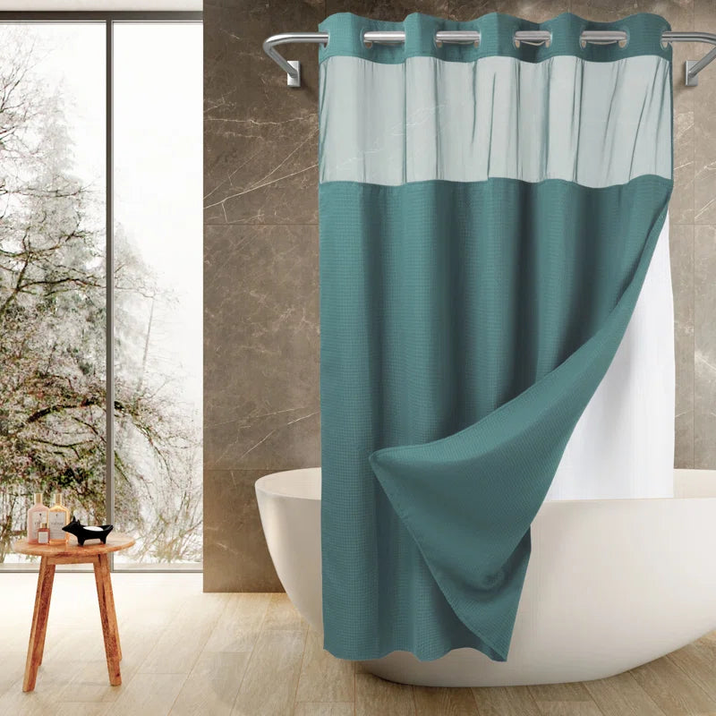 Ramjani Shower Curtain with Liner Included