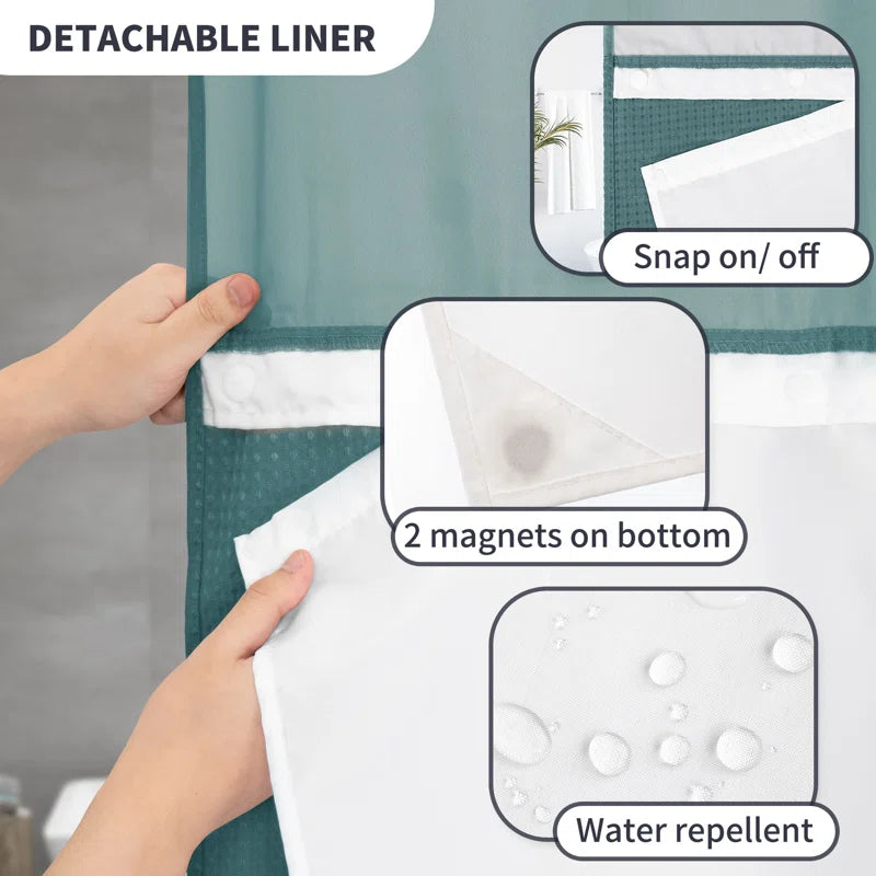 Ramjani Shower Curtain with Liner Included
