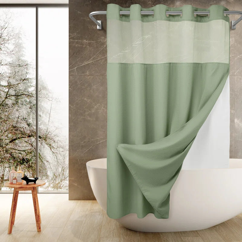 Ramjani Shower Curtain with Liner Included
