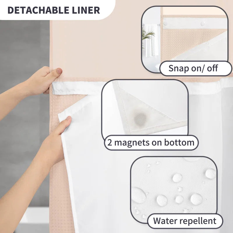 Ramjani Shower Curtain with Liner Included