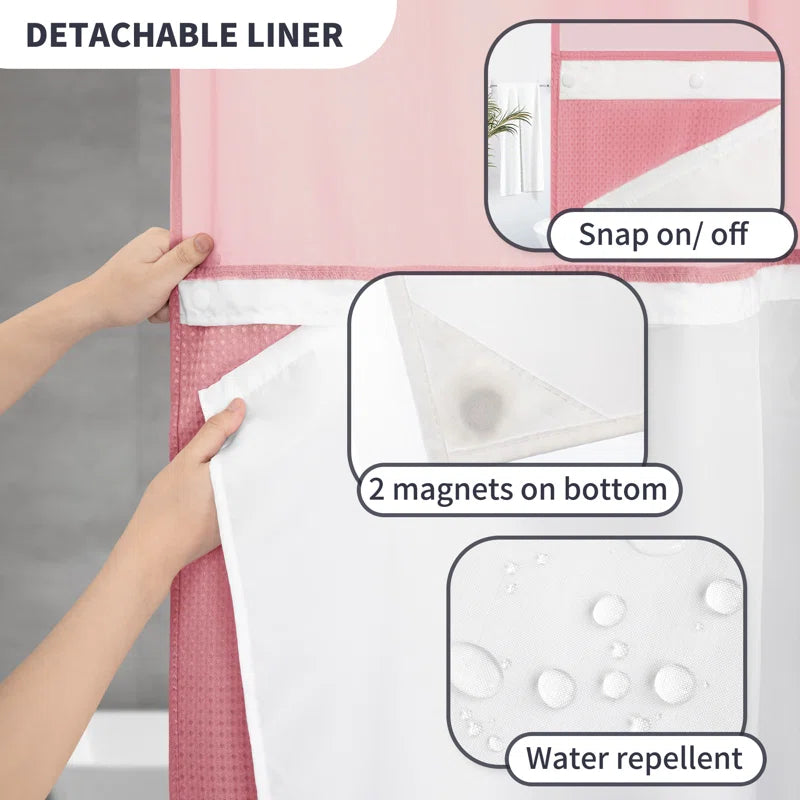 Ramjani Shower Curtain with Liner Included