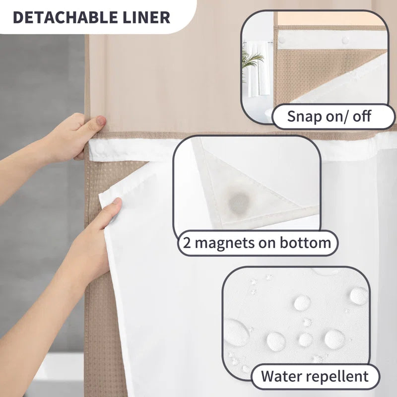 Ramjani Shower Curtain with Liner Included