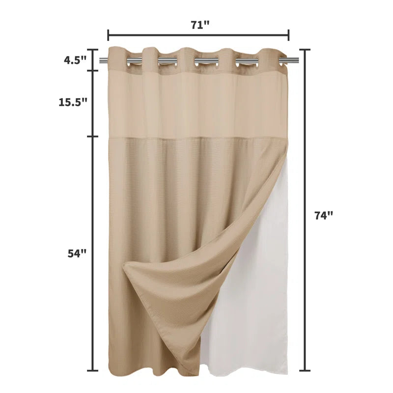 Ramjani Shower Curtain with Liner Included