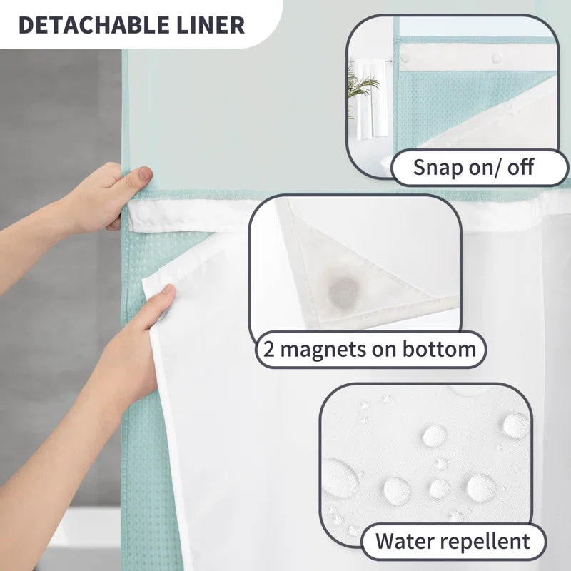 Ramjani Shower Curtain with Liner Included