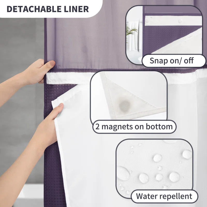 Ramjani Shower Curtain with Liner Included