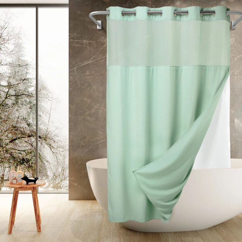 Ramjani Shower Curtain with Liner Included