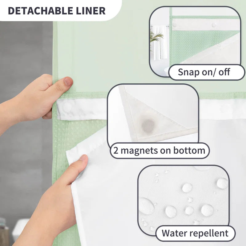 Ramjani Shower Curtain with Liner Included