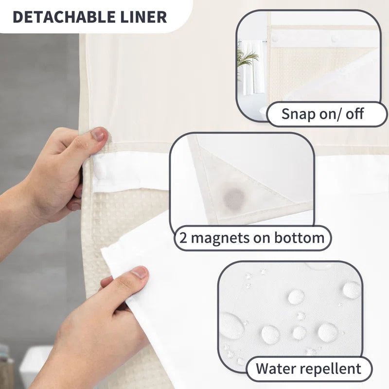Ramjani Shower Curtain with Liner Included