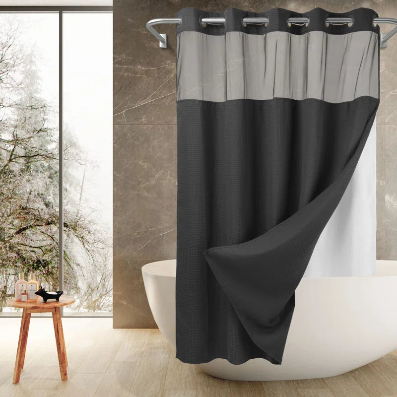 Ramjani Shower Curtain with Liner Included