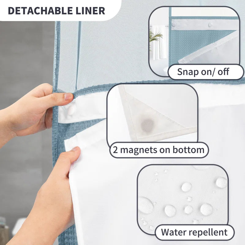 Ramjani Shower Curtain with Liner Included