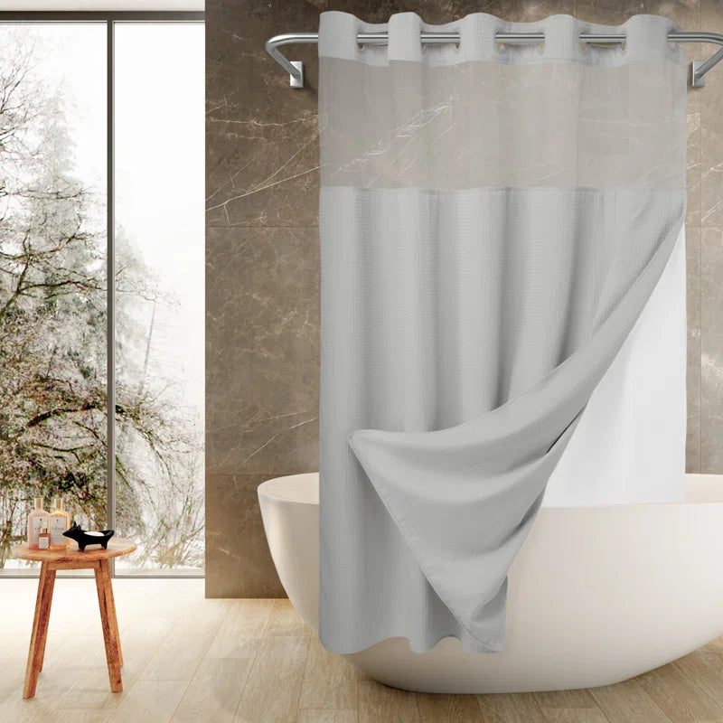 Ramjani Shower Curtain with Liner Included
