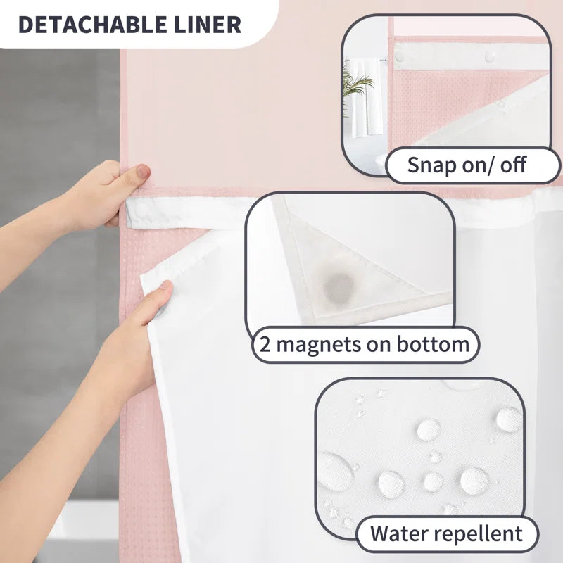 Ramjani Shower Curtain with Liner Included