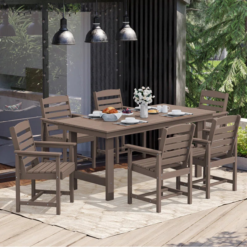 Reata Rectangular 6 - Person 66.9'' L Outdoor Dining Set with 6 Chairs