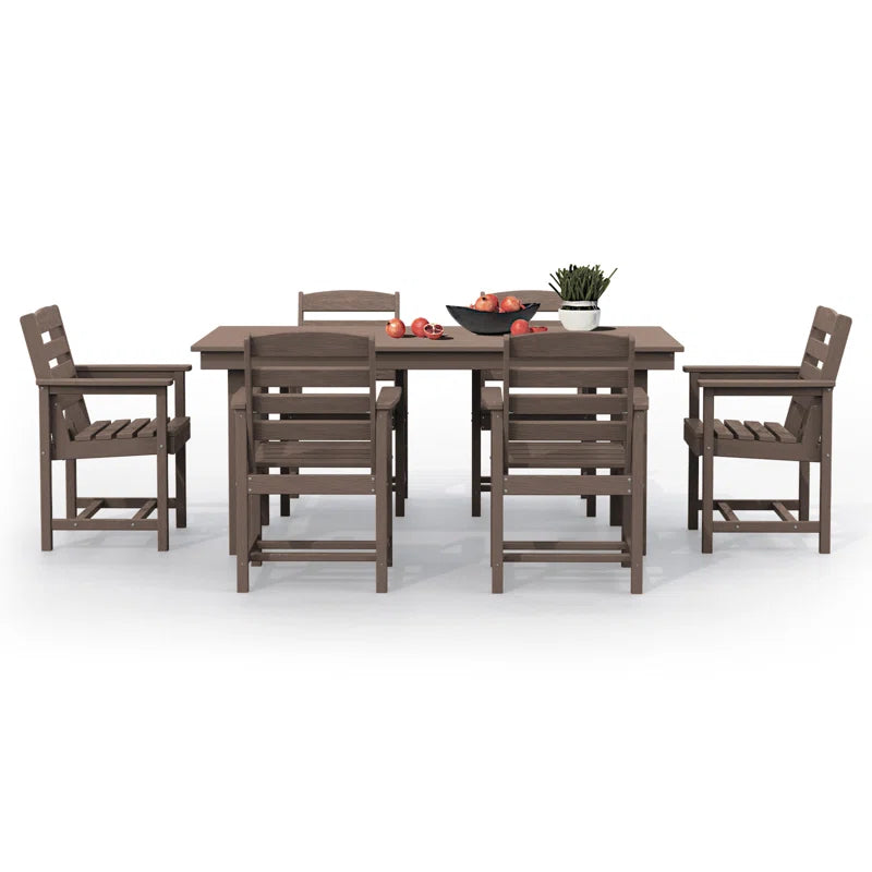 Reata Rectangular 6 - Person 66.9'' L Outdoor Dining Set with 6 Chairs