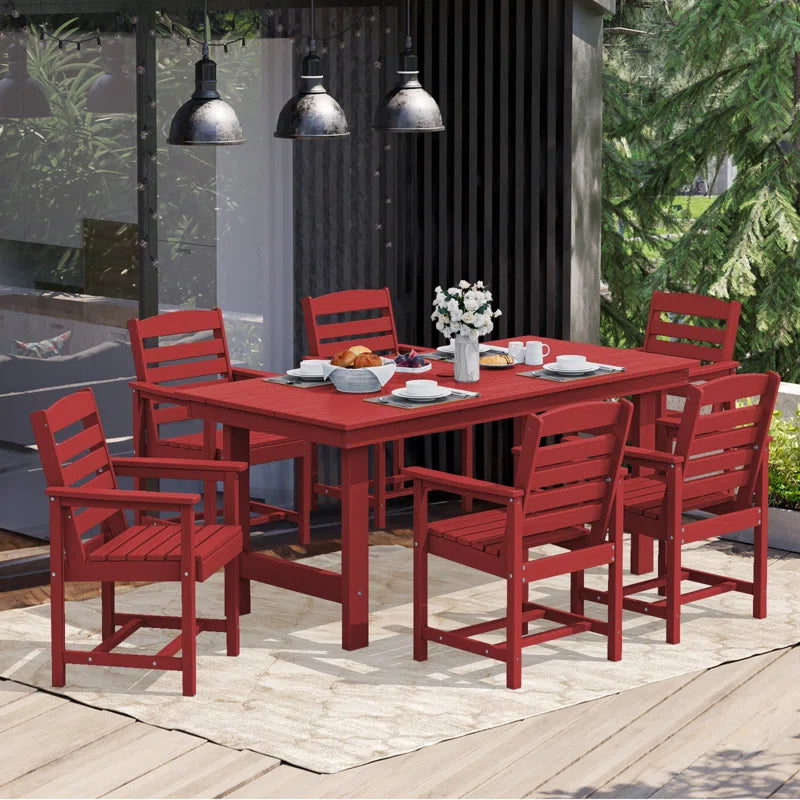 Reata Rectangular 6 - Person 66.9'' L Outdoor Dining Set with 6 Chairs