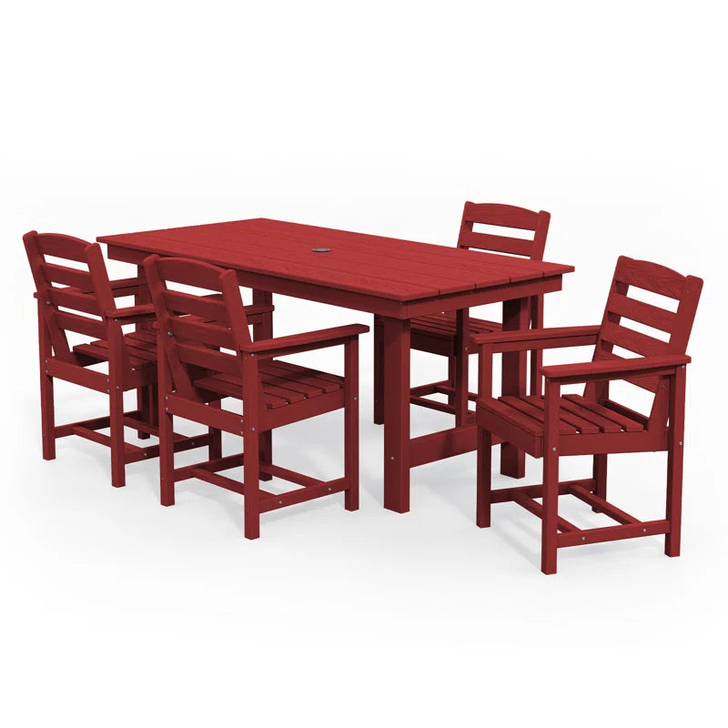 Reata Rectangular 6 - Person 66.9'' L Outdoor Dining Set with 6 Chairs