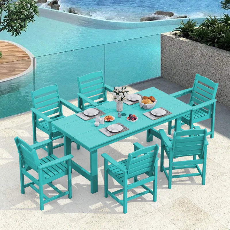 Reata Rectangular 6 - Person 66.9'' L Outdoor Dining Set with 6 Chairs