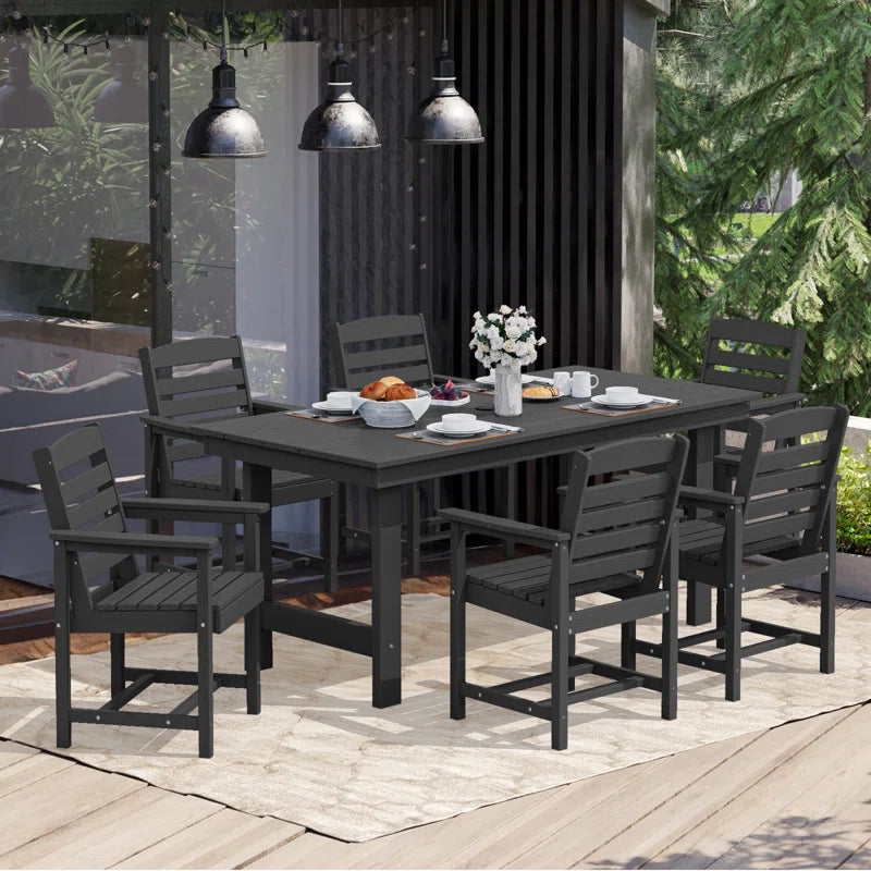 Reata Rectangular 6 - Person 66.9'' L Outdoor Dining Set with 6 Chairs
