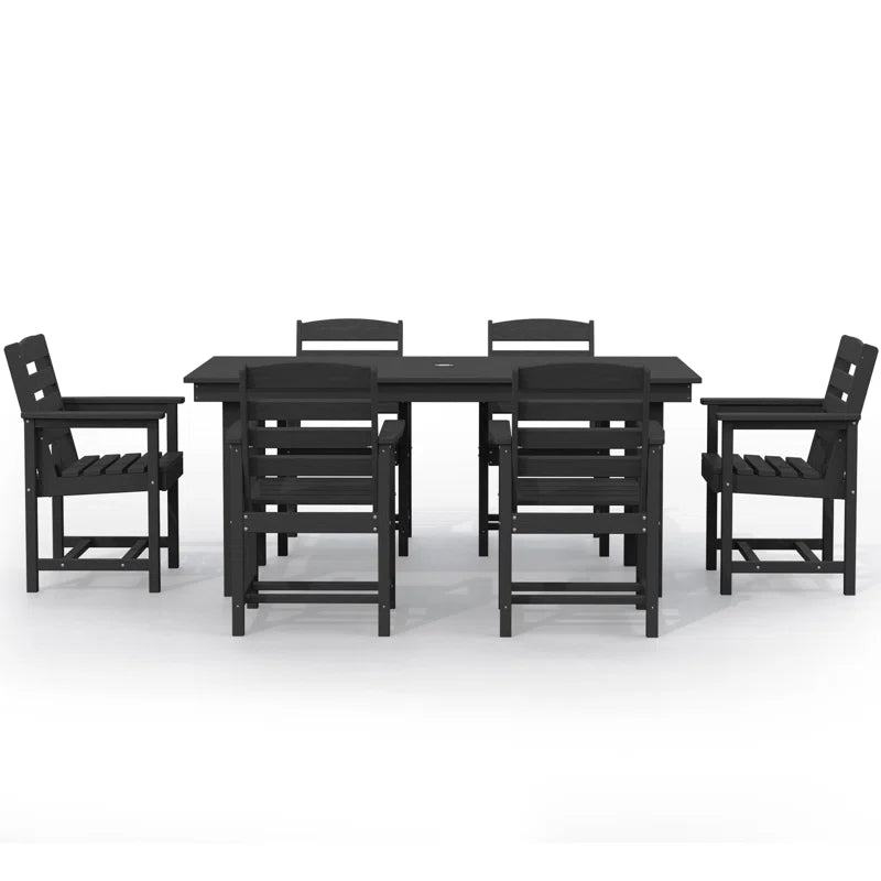 Reata Rectangular 6 - Person 66.9'' L Outdoor Dining Set with 6 Chairs