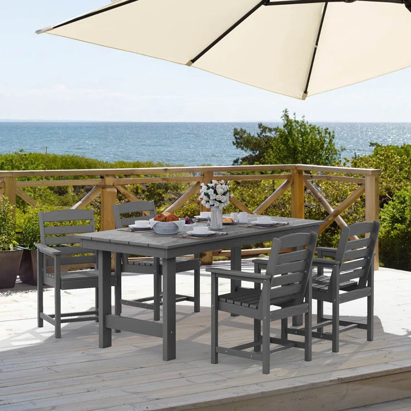 Reata Rectangular 6 - Person 66.9'' L Outdoor Dining Set with 6 Chairs