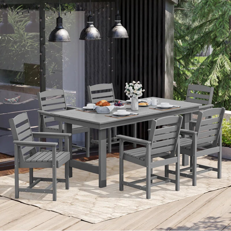 Reata Rectangular 6 - Person 66.9'' L Outdoor Dining Set with 6 Chairs