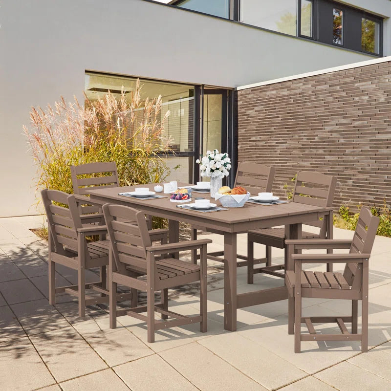 Reata Rectangular 6 - Person 66.9'' L Outdoor Dining Set with 6 Chairs