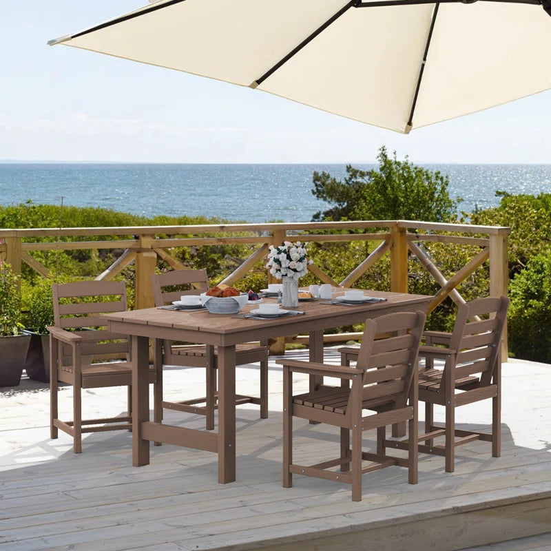 Reata Rectangular 6 - Person 66.9'' L Outdoor Dining Set with 6 Chairs