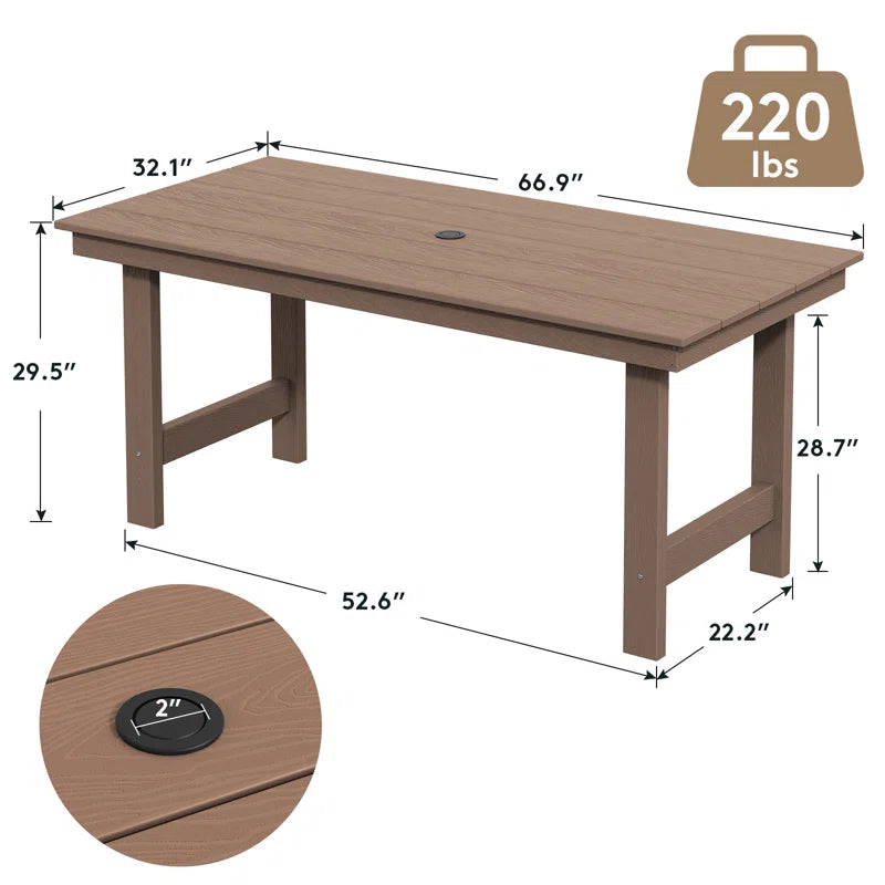 Reata Rectangular 6 - Person 66.9'' L Outdoor Dining Set with 6 Chairs