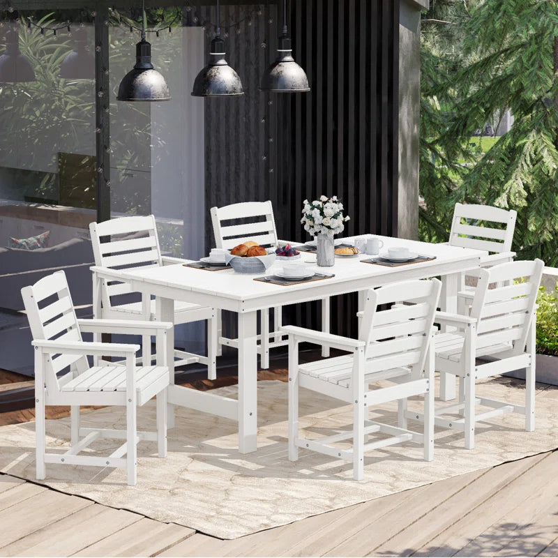 Reata Rectangular 6 - Person 66.9'' L Outdoor Dining Set with 6 Chairs