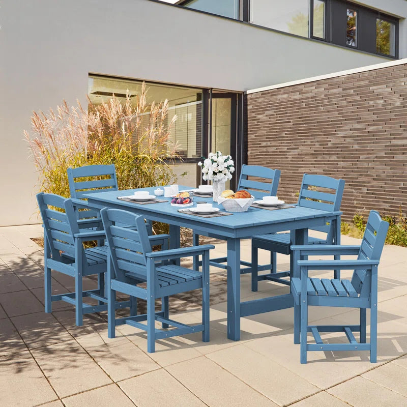 Reata Rectangular 6 - Person 66.9'' L Outdoor Dining Set with 6 Chairs