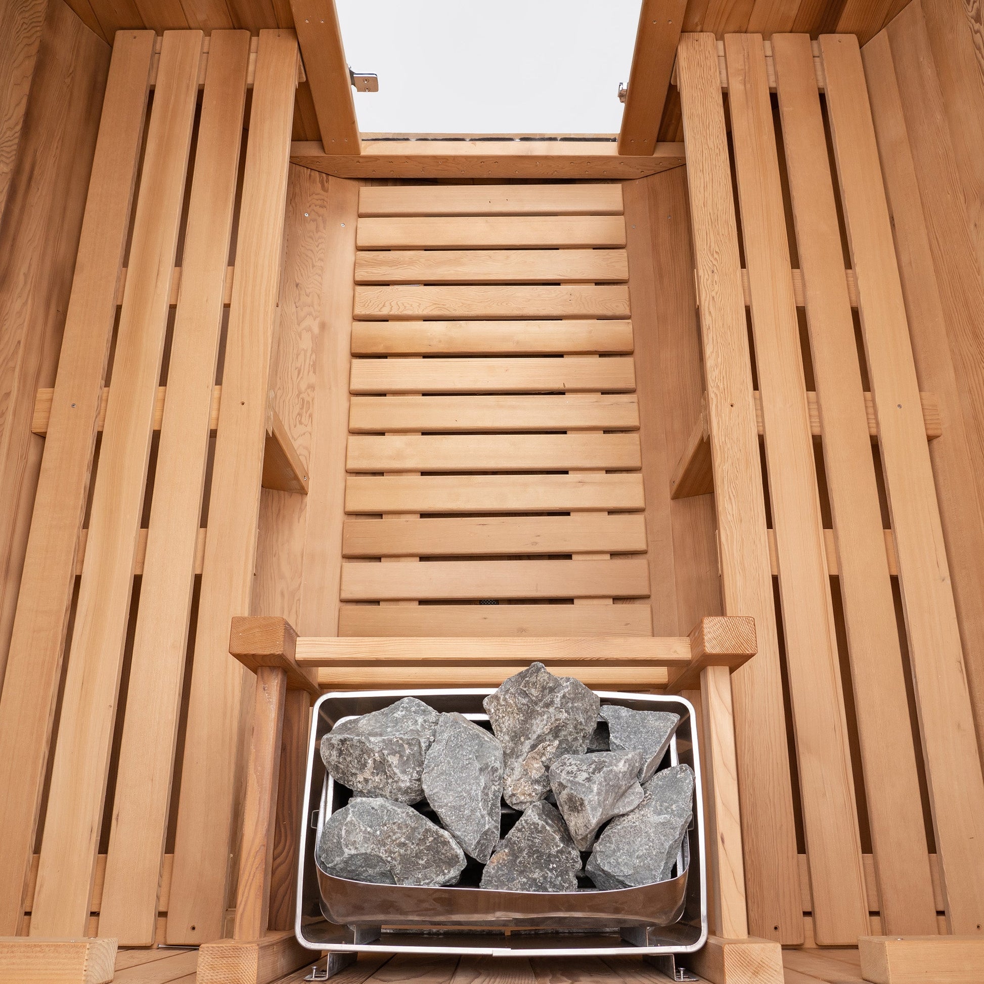 Barrel Outdoor Sauna - 6 Person w/ Harvia Spirit Wi-Fi 8kW Heater