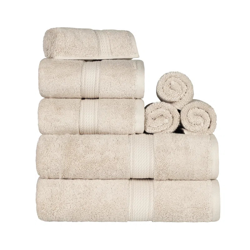 Renata 8 Piece 800 GSM Certified Egyptian Cotton Towel Set