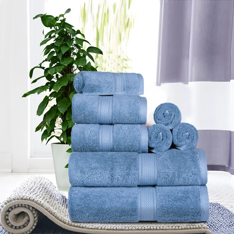 Renata 8 Piece 800 GSM Certified Egyptian Cotton Towel Set