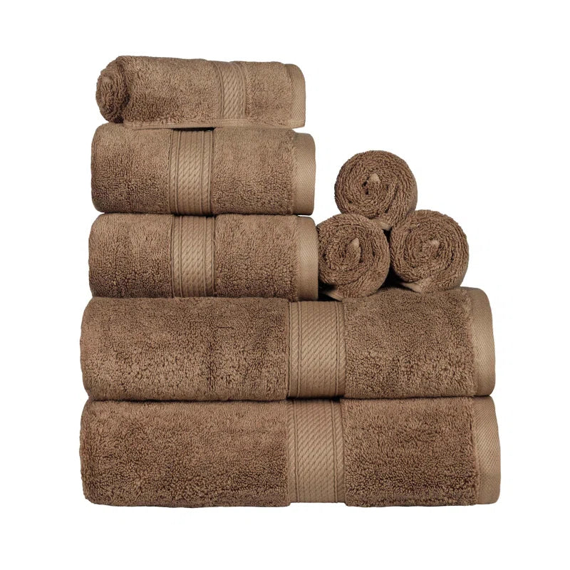 Renata 8 Piece 800 GSM Certified Egyptian Cotton Towel Set