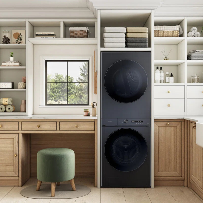 Samsung Bespoke AI Laundry Hub 4.6 cu. ft. Single Unit Washer and 7.6 cu. ft. Electric Dryer WH46DBH500EVA3