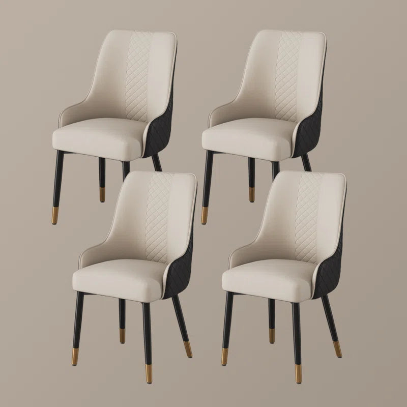Silva Modern Faux Leather Dining Chair, Metal Legs, Density Sponge Pre-Assembly