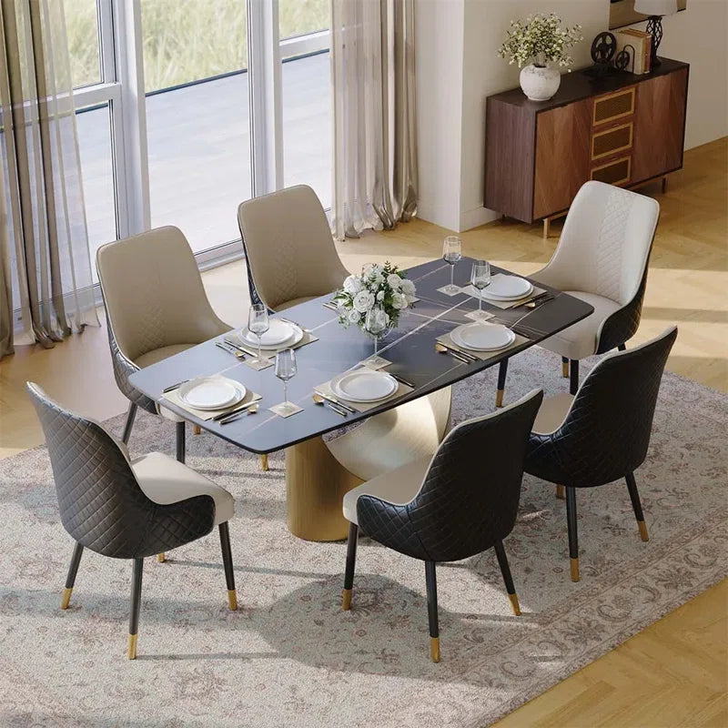 Silva Modern Faux Leather Dining Chair, Metal Legs, Density Sponge Pre-Assembly