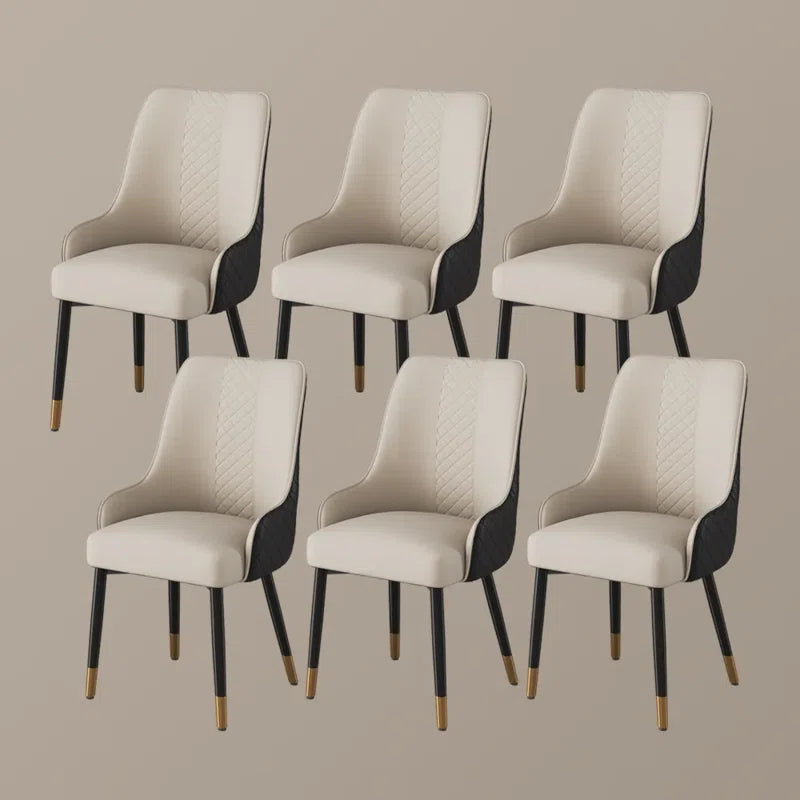Silva Modern Faux Leather Dining Chair, Metal Legs, Density Sponge Pre-Assembly