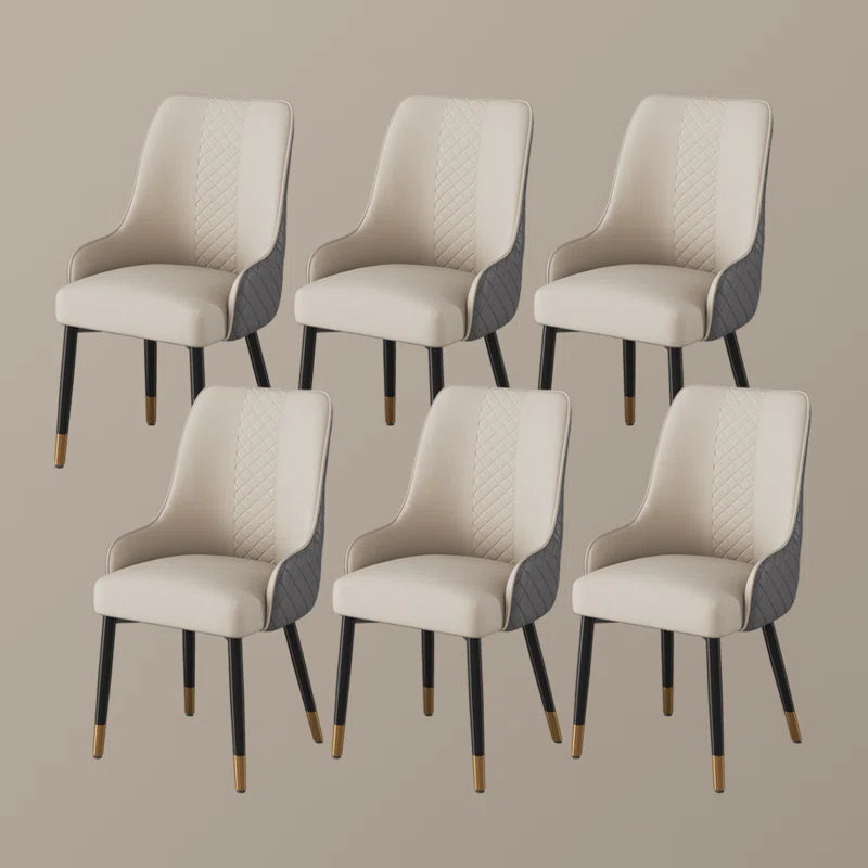 Silva Modern Faux Leather Dining Chair, Metal Legs, Density Sponge Pre-Assembly
