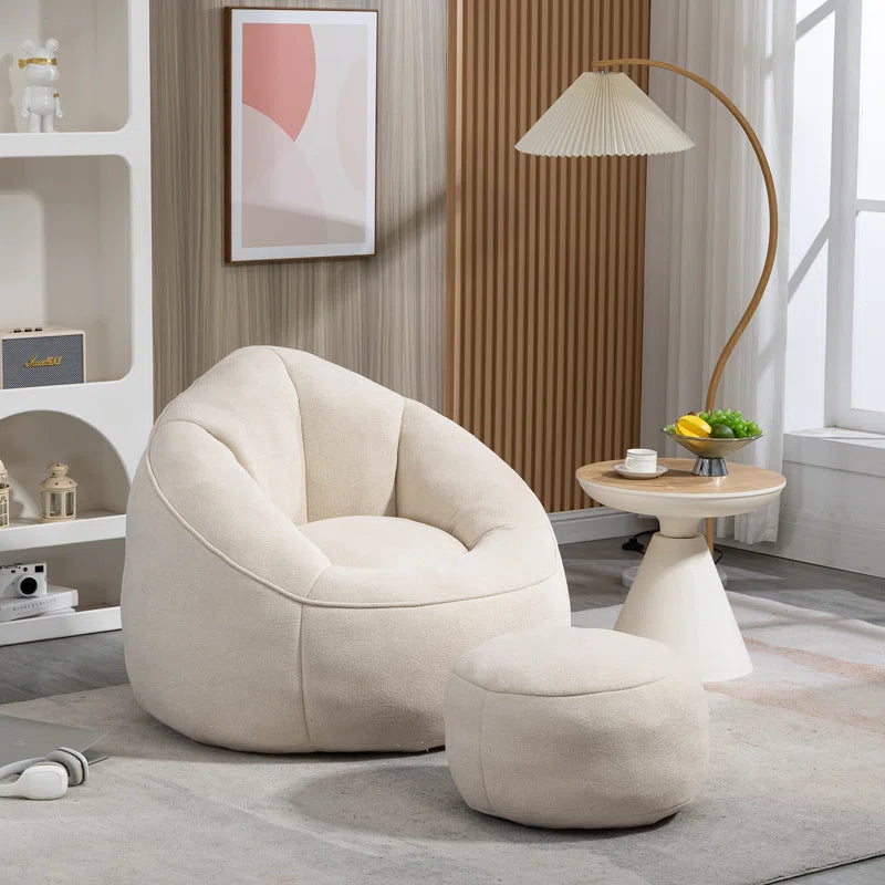 Soft Bean Bag Chair with Footstool Bean Bag Sofa Floor Sofa Floor Chair Large Bean Bag Chair